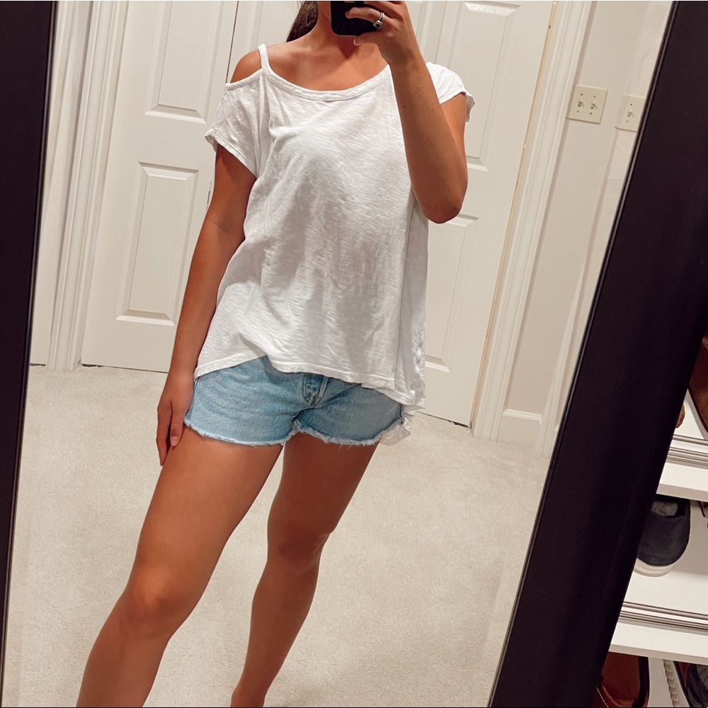 Anthropologie basic white cotton top
